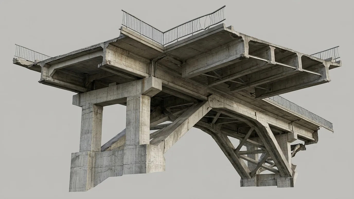 Example textured 3D model of a bridge built from drone photos (illustrative)
